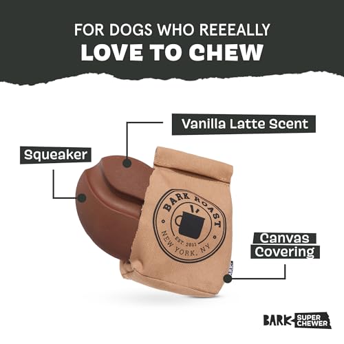 Barkbox Jitter Pug Coffee Bean Dog Toy for Medium Dogs, Hidden Surprise Toy Inside for Engaged and Excited Playtime Fun - color: Jitter Pug Coffee Bean