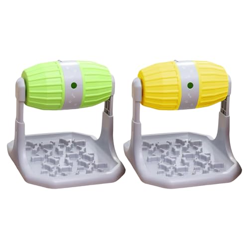 Rolling Treat Dispenser Dog Toy with Adjustable Food Opening Nonslip Base Interactive Feeding Game for Canine Enrichment Cognitive Training Dog Toy - color: Green
