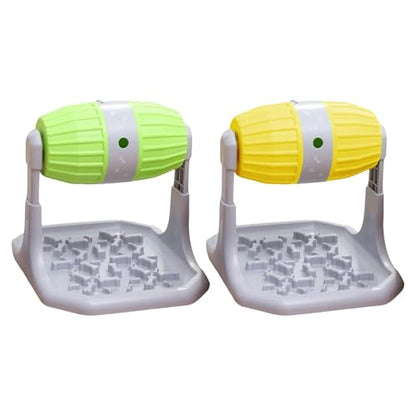 Rolling Treat Dispenser Dog Toy with Adjustable Food Opening Nonslip Base Interactive Feeding Game for Canine Enrichment Cognitive Training Dog Toy - color: Green