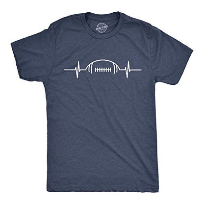 Mens Football Heart Rate T Shirt Funny Sunday Gameday Tee - size: Small