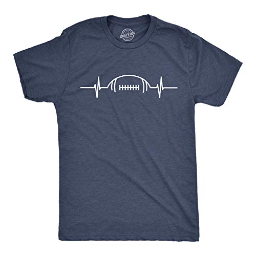 Mens Football Heart Rate T Shirt Funny Sunday Gameday Tee - size: Large
