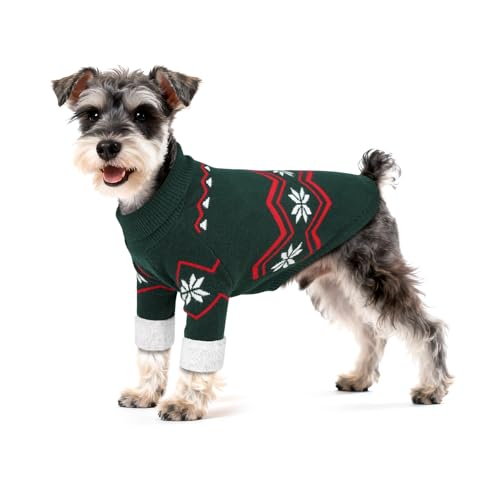 WINGOIN Dog Sweater for Medium Dogs, Dog Christmas Sweaters, Male Female Knit Dogs Turtleneck Pullover with Leash Hole, Pet Warm Winter Clothes for Girl Boy Jack Russell, Vini Schnauzer, Pug (M) - size: M: 10-20 lbs (Chest:17.3",Neck:12.6",Back:13.4")