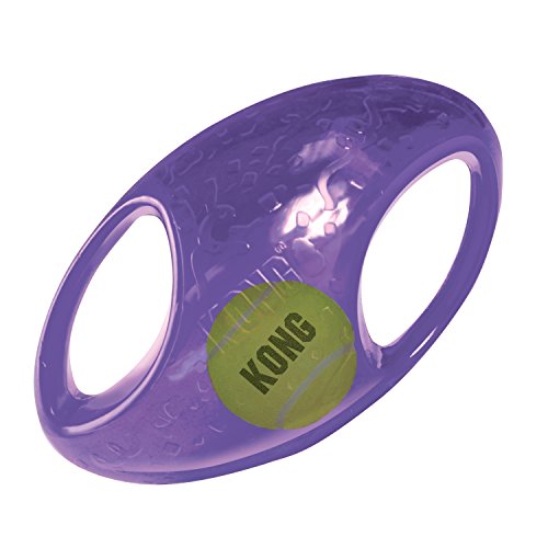 KONG Jumbler Football - Interactive Dog Toy for Dog & Puppy Playtime - Fetch Toy with Tennis Ball - Dog Supplies for Engaging Play (Large/Extra Large)