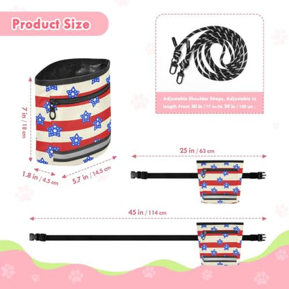 Star Water-Resistant Dog Treat Pouch, 3 Ways to Wear Treat Bag with Magnetic Closure & Reflective Strip, Hands-Free for Pet Training, Walking