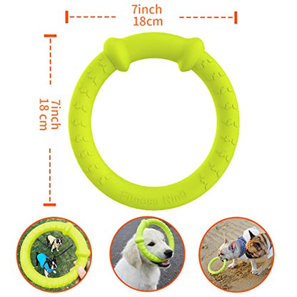 LaRoo Dog Flying Ring Toys, Floating Flying Disc ABS Durable Interactive Chew Toys for Training Outdoor Playing Puppy Medium Large Dogs (Small Green/18cm) - color: Green-S