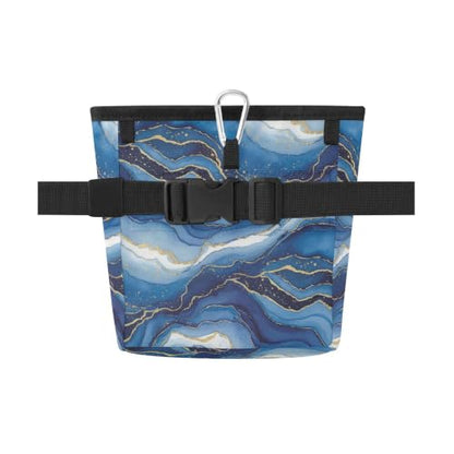 Marble Waves Water-Resistant Dog Treat Pouch, 3 Ways to Wear Treat Bag with Magnetic Closure & Reflective Strip, Hands-Free for Pet Training, Walking