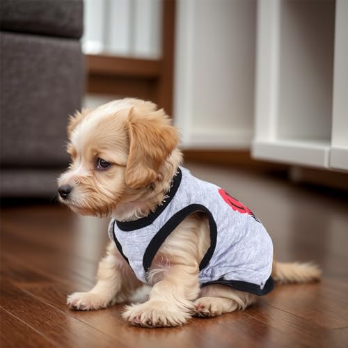 Pistha 4 Pack Dog Shirts Summer Printed Puppy Clothes Cute Sleeveless Pet T Shirts Dog Clothes for Small Medium Dogs Cats Girl(M) - size: Medium