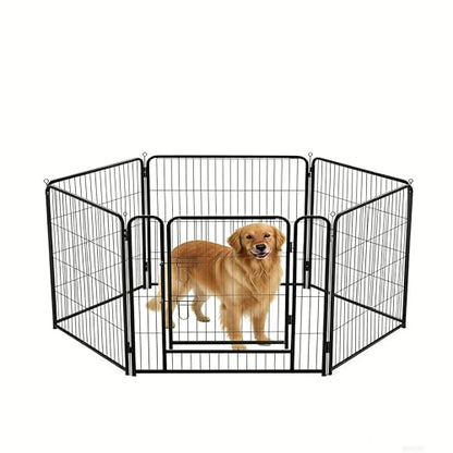 Simple Deluxe Dog Playpen Outdoor Indoor, 32 Inch 6 Panels Dog Fence for Small Dogs Puppy, Perfect Dog Pen for Camping, Yard, RV, Garden Fence, Black - size: 32 Inch 6 Panels
