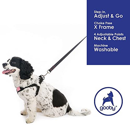 Gooby - Comfort X Step-in Harness, Choke Free Small Dog Harness with Micro Suede Trimming and Patented X Frame, Pink, X-Large - color: Pink, size: X-Large