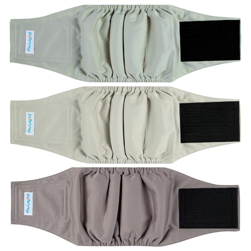 Paw Legend Washable Dogs Diapers Male Dog Belly Bands for Male Dogs Diapers Reusable Puppy Doggie Diapers Male (3 Pack, X-Small) - color: Morandi, size: X-Small