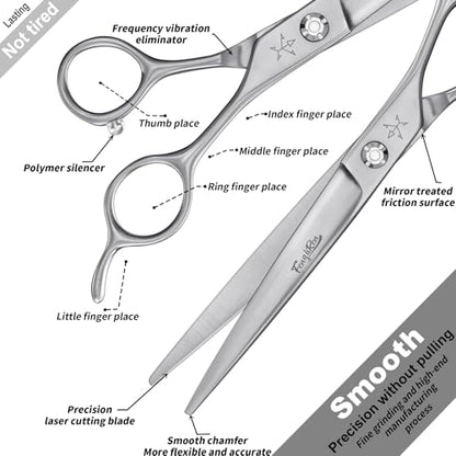 High-end Professional Dog Grooming Scissors Pet Grooming Shears 7 Inches Extremely Very Sharp Made Of Stainless Steel Alloy By Hand For Dog Cat Groomer - style: 7inch Shears