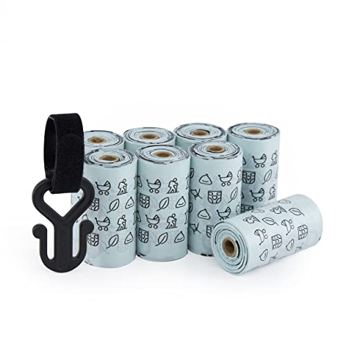 SVD.PET Dog Poop Bags, 120 Unscented Doggie Poo Bags, with Waste Bag Holder, Extra Thick With 100% Leak-Proof Guarantee (8 Rolls, 120 count) - color: 120 Poop Bags w/ Black Holder