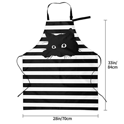 Perinsto Dog Cat Pets Cute Animals Waterproof Apron Bibs for Grooming Kitchen Cooking Baking Painting Gardening - color: Funny Cat (Black)