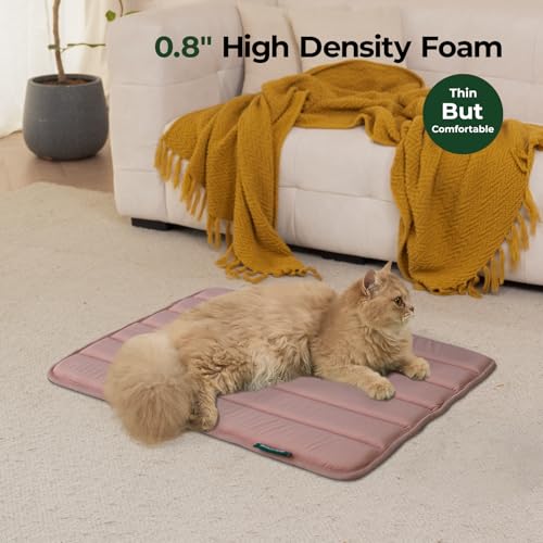 BALANCE Dog Crate Pad, Dog Foam Crate Mat Kennel Pad, Washable Water-Resistant Pet Bed Flat Dogs Cage Mat for Small Dogs - color: Mellow Rose, size: 24.0"L x 18.0"W x 0.8"Th