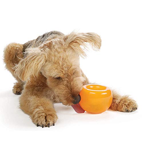 Outward Hound by Planet Dog Snoop Dog Toy – Treat‑Dispenser Puzzle Ball, Interactive Slow Feeder, Medium to Large Dogs, Bouncy & Mint-Infused, Orange, 5" - color: Orange