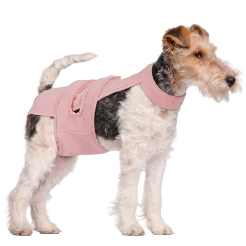 Dog Diapers Female Reusable Washable Period Diaper with Suspender,Adjustable Dog Panties Anti-Harassment, Doggie Diapers for Incontinence, Heat Cycles, or Senior Dogs（XS-XL） - color: Pink, size: S