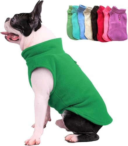 JACKO & CO - Fleece Vest Dog Sweater with Leash Ring - Soft, Warm & Lightweight Pullover Coat for Small & Medium Dogs, Puppies & Cats - Cozy Fall/Winter/Spring Pet Jacket (Green, X-Small 2-4lbs) - color: Green, size: XS (2-4lbs)