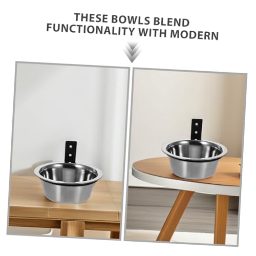 2pcs Wall Mounted Elevated Dog Bowls 6 Inch Raised Feeder Bowls for Small Dogs Pet Food and Water Holder Space Saving Feeding Station