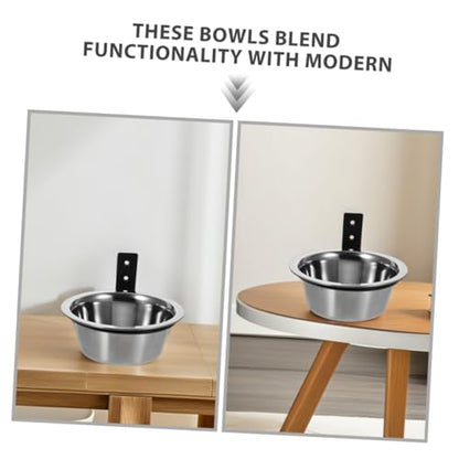 2pcs Wall Mounted Elevated Dog Bowls 6 Inch Raised Feeder Bowls for Small Dogs Pet Food and Water Holder Space Saving Feeding Station