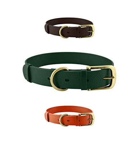 Tuff Pupper Classic Heavy Duty Dog Collar | 10x Stronger Than Leather | 100% Waterproof & Odor Proof Dog Collar | Tough Rust-Proof All Metal Hardware - color: Forest Green