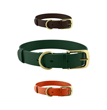 Tuff Pupper Classic Heavy Duty Dog Collar | 10x Stronger Than Leather | 100% Waterproof & Odor Proof Dog Collar | Tough Rust-Proof All Metal Hardware - color: Forest Green
