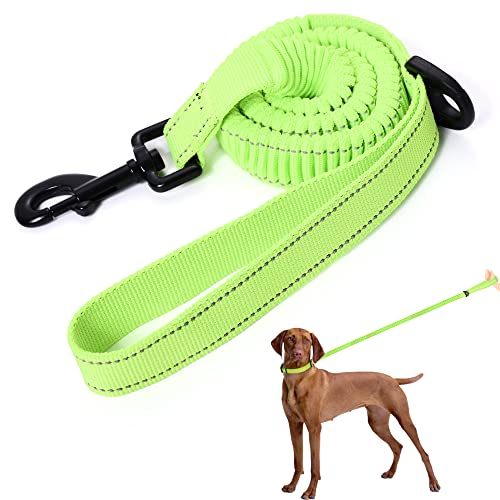 Mile High Life | Bungee Dog Leash | Gentle Pull Training Lead | Soft Comfort Texture | 3-5 Feet | for Dogs/Cats Under 20 lb (Lime Green) - color: 3-5 feet-Lime Green