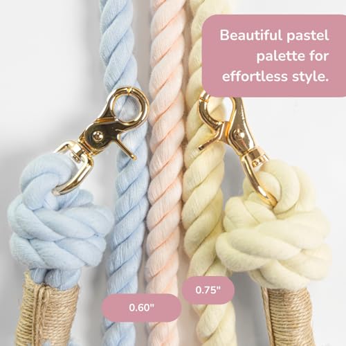 Braided Cotton Rope Dog Leash for Medium & Large Dogs – Enjoy Tangle-Free Walks with Soft Comfortable Grip & Reliable Control – Durable Design for Daily Walks, Training & Special Moments – Light Pink - color: Light Pink