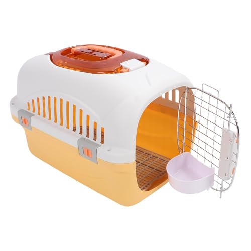 Focket Pet Carrier, 2 Door Top Load Hard Sided Dogs, Cats Pet Travel Carrier with 2 Door Top and Front Door Access, Dog Crate for Pets Kennel Air and Travel (Yellow)