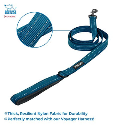 Voyager Step-in Air All Weather Mesh Harness and Reflective Dog 5 ft Leash Combo with Neoprene Handle, for Small, Medium and Large Breed Puppies by Best Pet Supplies - Blue, X-Small - color: Leash Harness Set (Blue Base), size: XS (Chest: 13 - 14.5")