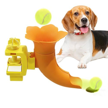 Dog Ball Launcher - Interactive Trumpet Fetch Toy, Manual Pet Thrower for Indoor Play, Small Space Exercise Tool, Portable Puppy Training Gear for Apartment Living Room and Kitchen