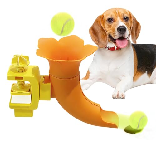 Dog Ball Launcher - Interactive Trumpet Fetch Toy, Manual Pet Thrower for Indoor Play, Small Space Exercise Tool, Portable Puppy Training Gear for Apartment Living Room and Kitchen
