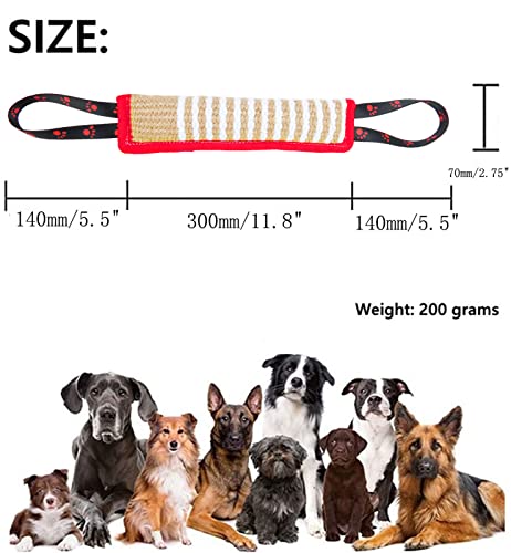 Clysoru Dog Tug Toy Tough Jute Bite Pillow Lasting Training Equipment Puppy to Large Dogs Interactive for Large and Small - color: Fiag red