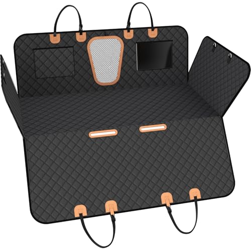 A-Pce Dog Truck Seat Cover for Back Seat, Hard Bottom Dog Hammock for Car, Waterproof Seat Protector, Dual use in Summer and Winter, Universal XL Size Fits for Crew Cab Truck/SUV, Black - size: For Large Truck