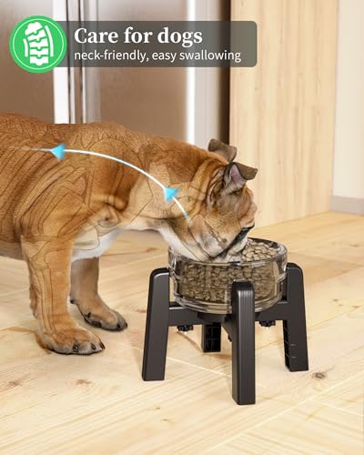 CZPET Dog Bowl Stand with Adjustable Width [Stand Only], Single Raised Pet Water & Food Feeder for Medium Dogs, Stable and Anti-Slip Elevated Bowl - size: H: 6.3''; W: 6.1-10.4''