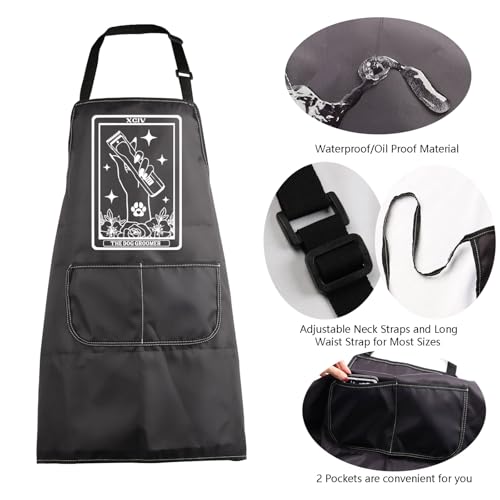MBMSO Pet Grooming Apron Dog Lovers Gift Groomers Apron Dog Grooming Gift for Dog Mom Dog Stylist Apron Pet Salon Owner Gifts