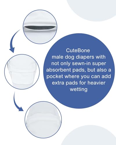 CuteBone Dog Diapers Male 4 Pack Puppy Wraps Reusable Doggie Belly Bands for Male Dogs Small Medium Large - size: S(11"-14")
