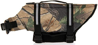 Izefia Dog Life Jacket Swimming Safety Coat Floatation Life Vest Life Saver with Handle for Small Dog Puppy Large Dog (Camouflage Light, XXS) - color: Camouflage Light, size: XX-Small