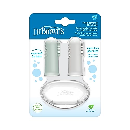 Dr. Brown's 100% Silicone Baby Finger Toothbrush and Toothpaste Set,Toothbrush & Infant-to-Toddler Training, Soft for Baby's First Teeth,Giraffe,0-3 Years,2 Count (Pack of 6) - size: 1 Count (Pack of 6)