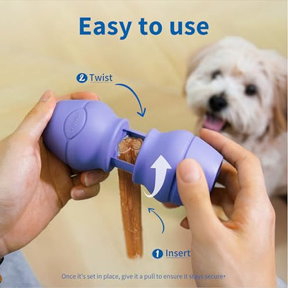 PetClan Chewise Bully Stick Holder, Ultimate Secure Heavy Duty, BPA-Free Safety Device for Dogs, Fits Various Bully Sticks and Dog Sizes - color: Purple, size: Standard