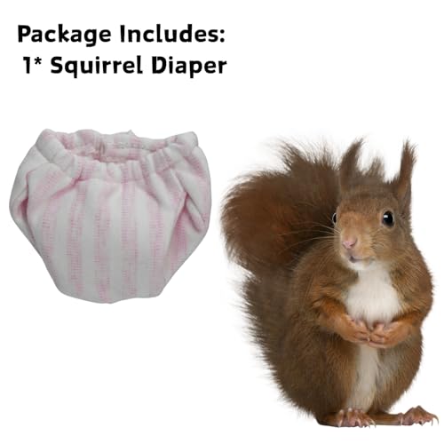 Washable Squirrel Diapers - Extra Small Reusable Pet Cloth Diapers Highly Absorbent Leak-Proof Urine Wet Pants with Adjustable Waistline for Indoor Squirrel (Pink, M (3.9" - 6.3"), Count, 1) - color: Pink