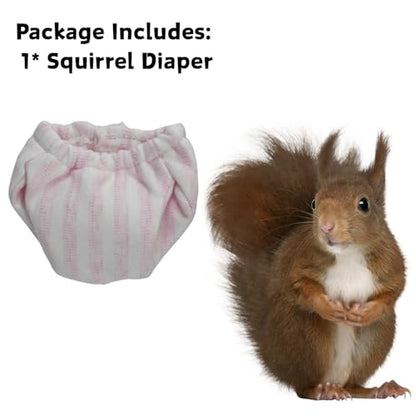 Washable Squirrel Diapers - Extra Small Reusable Pet Cloth Diapers Highly Absorbent Leak-Proof Urine Wet Pants with Adjustable Waistline for Indoor Squirrel (Pink, M (3.9" - 6.3"), Count, 1) - color: Pink
