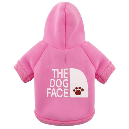 Paiaite Pink Chihuahua Dog Hoodie: Keep Your Pup Warm and Stylish with a 'The Dog Face' Printed Sweatshirt Pet Clothes, and Sweater Coat All in One Perfect for Winter and Cool Summer Nights! Pink S - color: Pink, size: S-(3~5.5lb) | Chest(~15.7")
