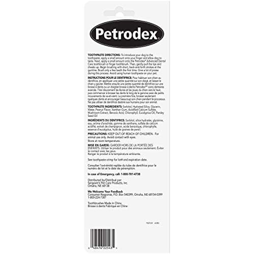 Petrodex Dental Care Kit for Dogs and Puppies, Cleans Teeth and Fights Bad Breath, Reduces Plaque and Tartar Formation, Enzymatic Tooth Brushing Kit, Peanut Flavor, 2.5oz Toothpaste + Toothbrush - size: 1 Count (Pack of 1)