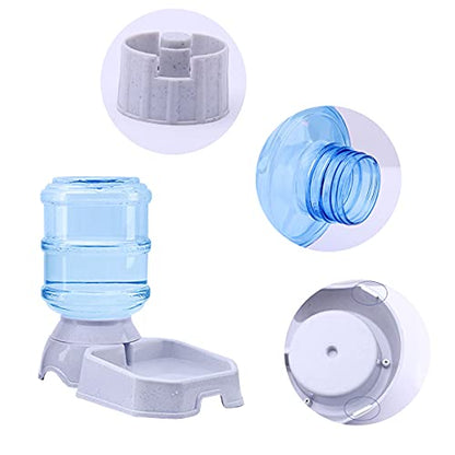 TENINYU Premium Quality Self-Dispensing Gravity 1 Gallon Large Capacity Pet Feeder and Water Dispenser for Cat