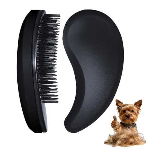 Small Dog Brush- Grooming Tool for Teddy, Yorkies, Maltese, Shih Tzu, Chihuahua - Puppy Hair Brush (Black) - color: Black