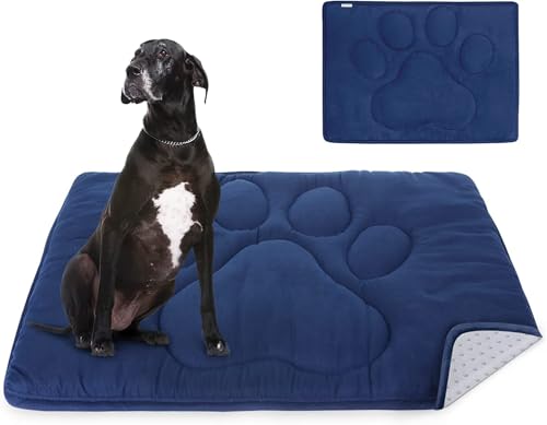 Dog Crate Pad(30"x 48"), Mats for Sleeping, Breathable Crate Bed Pad,Dark Colored to Hide Stains, Navy - color: Navy, size: XX-Large (30" x 48")