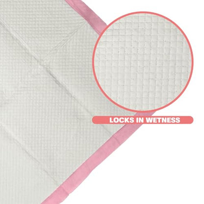 Heavy Duty Pink Puppy Pee Pads, 50 Count - 22 x 22 Inch Dog Training Pads, Leak-Proof Quick Absorb 6-Layer Design for Pet Potty Training, Ideal for Puppies, Cats, Rabbits, and Guinea Pigs - size: Pink-50 Count