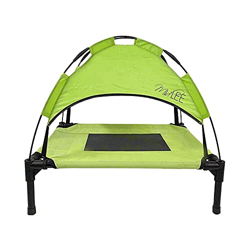 Midlee Green Dog Cot with Canopy (24" x 30") - size: 24" x 30"