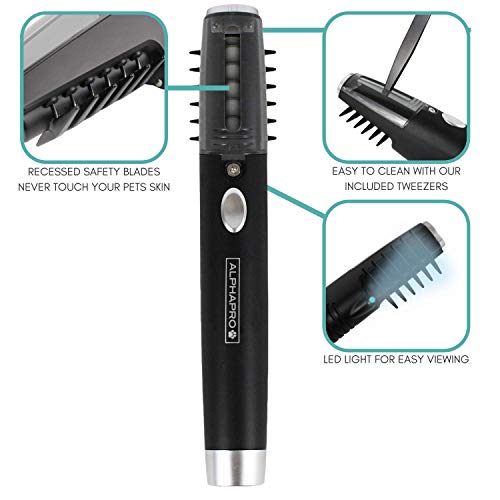 MISTIC COOL Alpha Pro Dog Trimmer for Grooming | Painlessly Removes Knots & Tangles from Long Haired Dogs | Dematting Comb for Dogs & Cats, Pet Grooming Tool