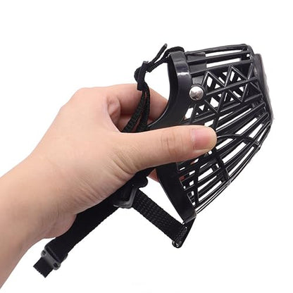 Classic Basket Dog Muzzle,Dog can Pant and Drink,Breathable Adjustable Plastic Muzzle for Small Medium Large Dogs,Prevent Biting Barking and Chewing (Black, 5#L) - color: Black, size: 5#L